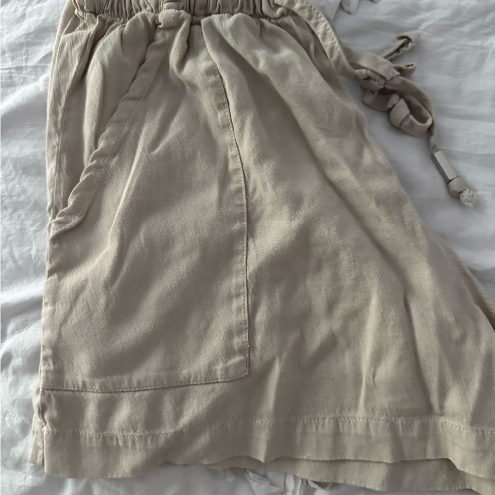 Beige Women's green and beige shorts